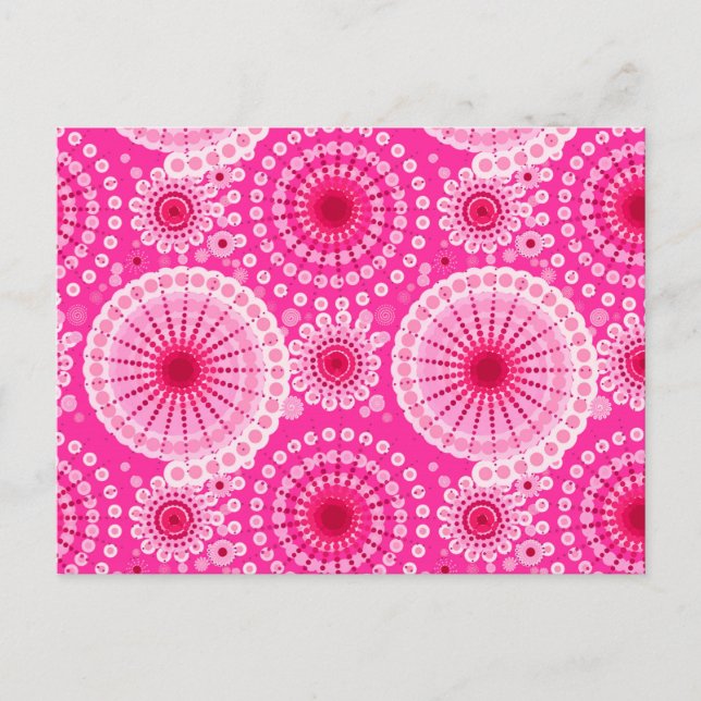 Carte Postale Starburbs et pinwheel, fuchsia rose & maron (Devant)