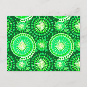 Carte Postale Starburds et pingwheel, vert pin foncé