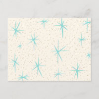 Carte postale Starburst Turquoise Space Age