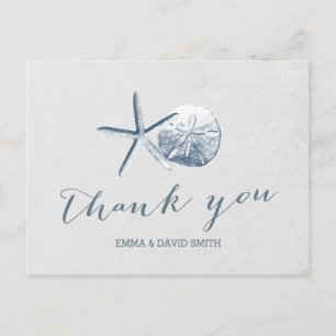 Carte Postale Starfish & Sand Dollar Beach Merci de mariage