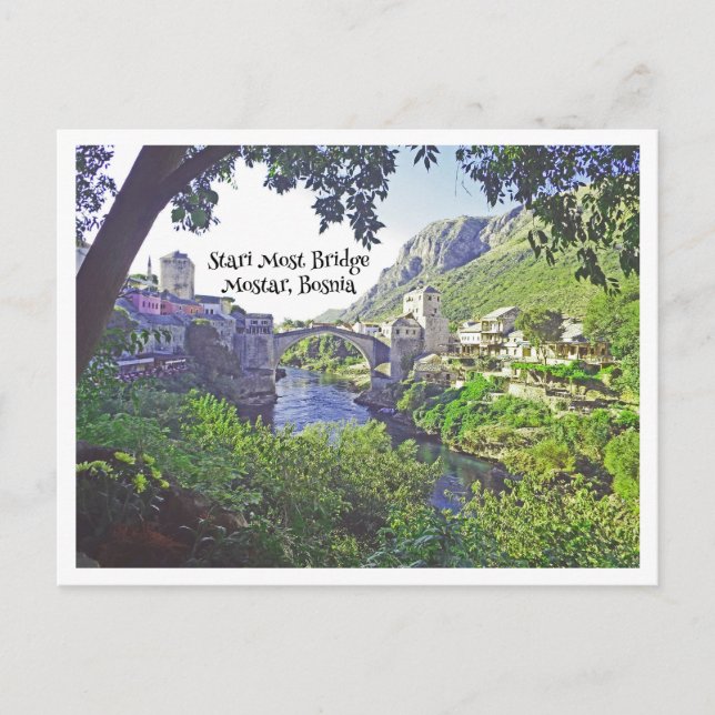 CARTE POSTALE STARI LE PLUS PONT DE MOSTAR, BOSNIE (Devant)
