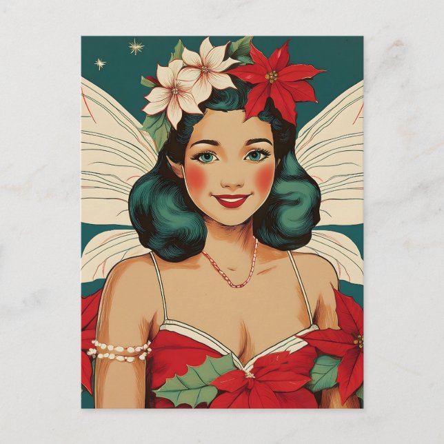 Carte Postale Starlet Retro les années 50 Tropical Christmas Pin (Devant)