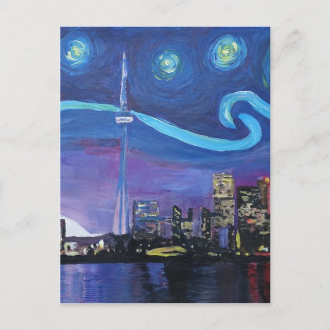 Carte Postale Starry Night à Toronto avec Van Gogh Inspirations (Devant)