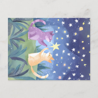 Carte Postale Starry Night Cats