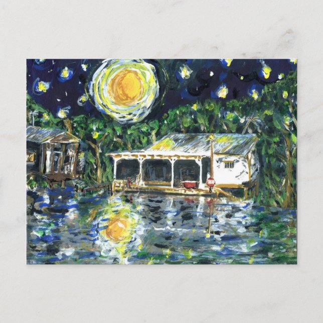 Carte Postale Starry Night River Camp (Devant)