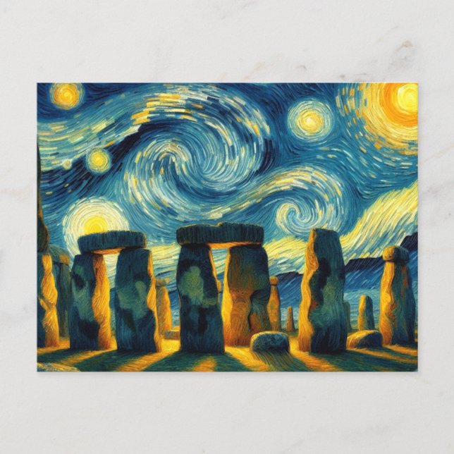 Carte Postale Starry Night Stonehenge (Devant)