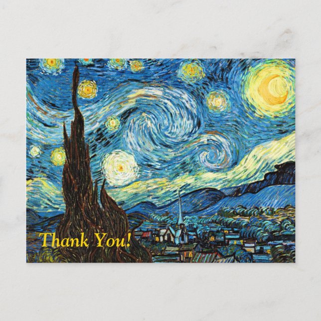 Carte Postale Starry Night Thank You (Devant)