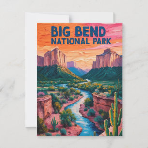 Carte Postale Starry Skis Big Bend National Park Retro Texas