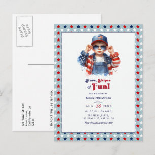 Carte Postale Stars, Stripes & Fun   Anniversaire Tout Américain