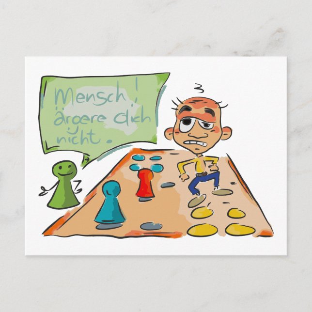 Carte Postale Statementkarte "Mensch ärgere dich nicht" (Devant)