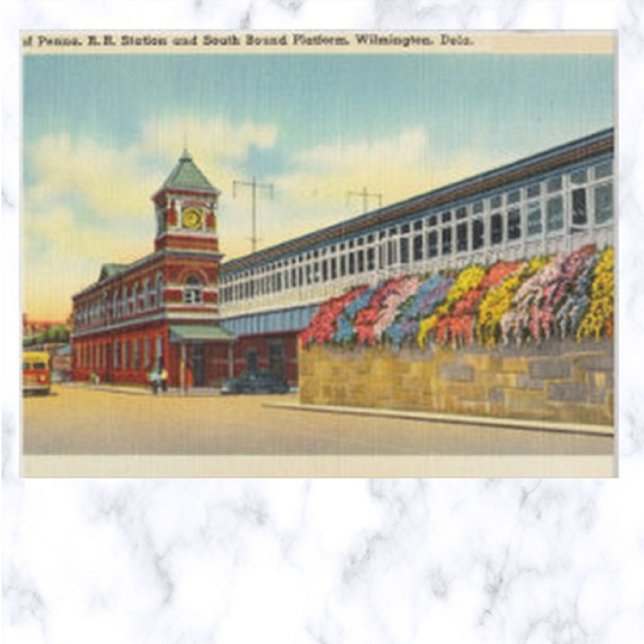 Carte Postale Station de Penna vintage Wilmington Delaware Postc (Créateur téléchargé)