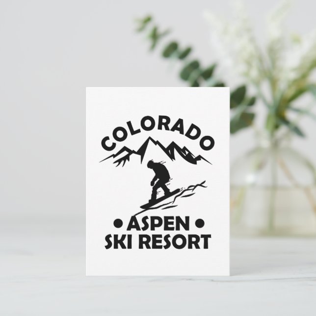 Carte Postale Station de ski d'Aspen Colorado (Debout devant)
