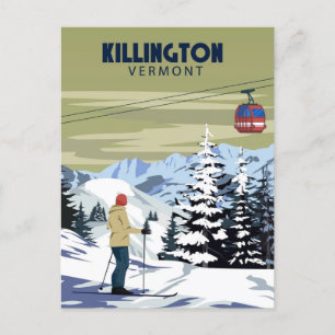 Carte Postale Station de ski de Killington Hiver Vermont Vintage