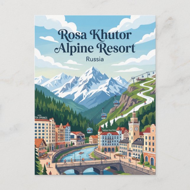 Carte Postale Station de ski de Rosa Khutor Russie (Devant)