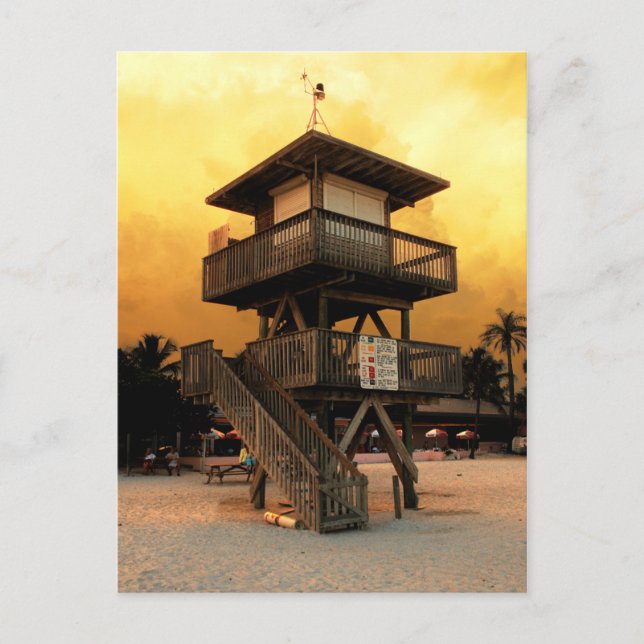 Carte Postale Station de surveillance de la plage publique de Ma (Devant)