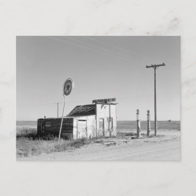 Carte Postale Station d'essence abandonnée, 1937 (Devant)