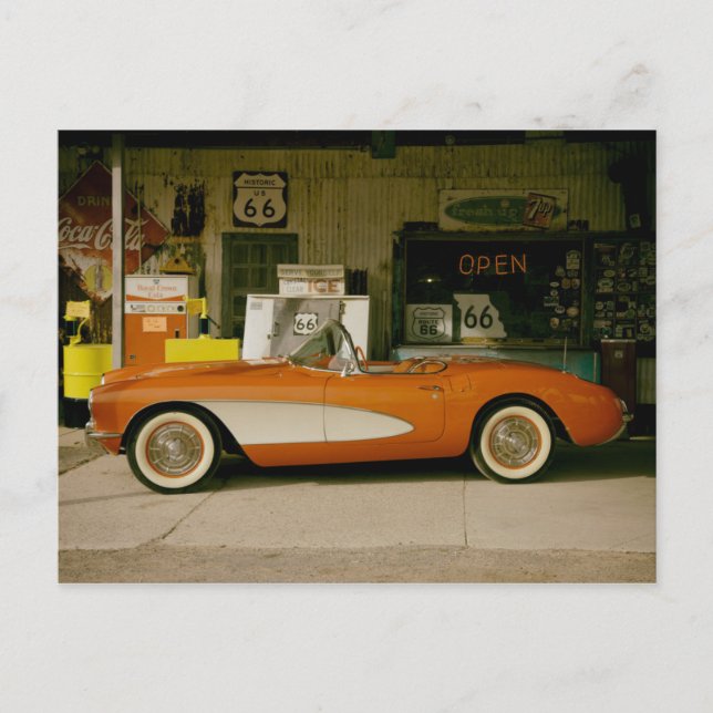 Carte Postale Station d'essence classique RT 66 (Devant)