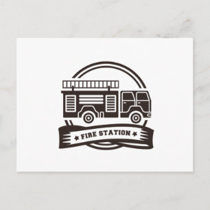 Carte Postale Station d'incendie