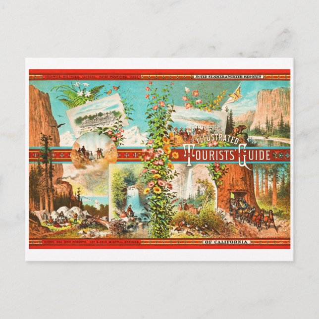 Carte Postale Stations d'été et d'hiver de Californie vers 1875 (Devant)