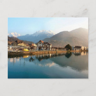 Carte Postale Stations Interlaken West et rivière