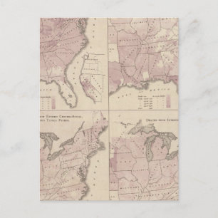 Carte Postale Statistiques de l'état civil, recensement des État