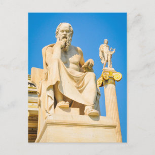Carte Postale Statue ancienne du philosophe à Athènes, Grèce