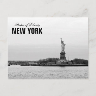 Carte Postale Statue blanche noire de la Liberté - NY New York