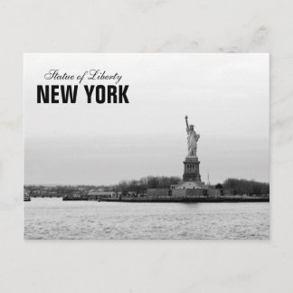 Carte Postale Statue blanche noire de la Liberté - NY New York