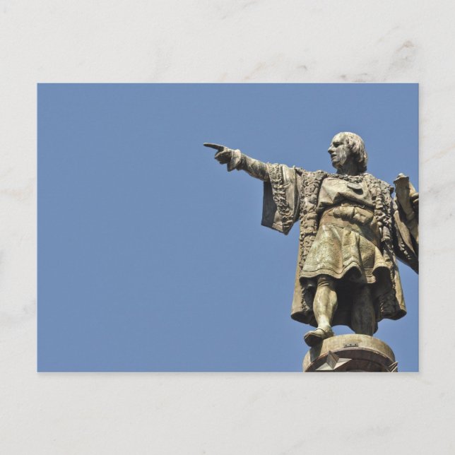 Carte postale Statue Christophe Colomb (Devant)
