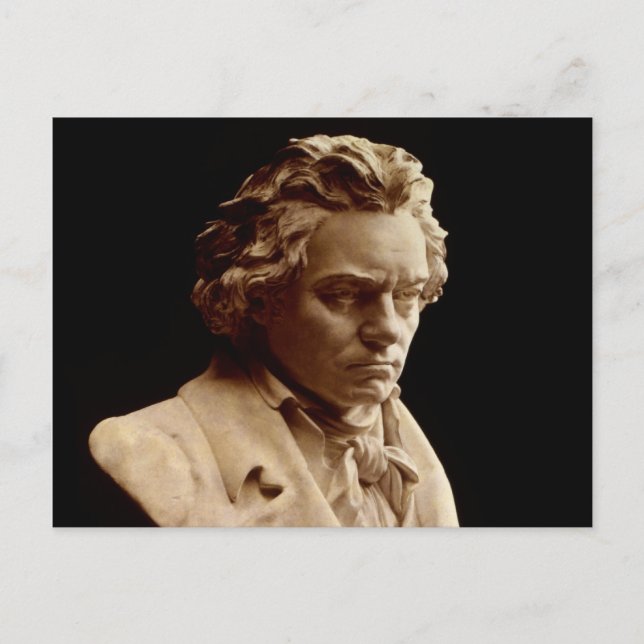 Carte Postale Statue de buste de Beethoven (Devant)