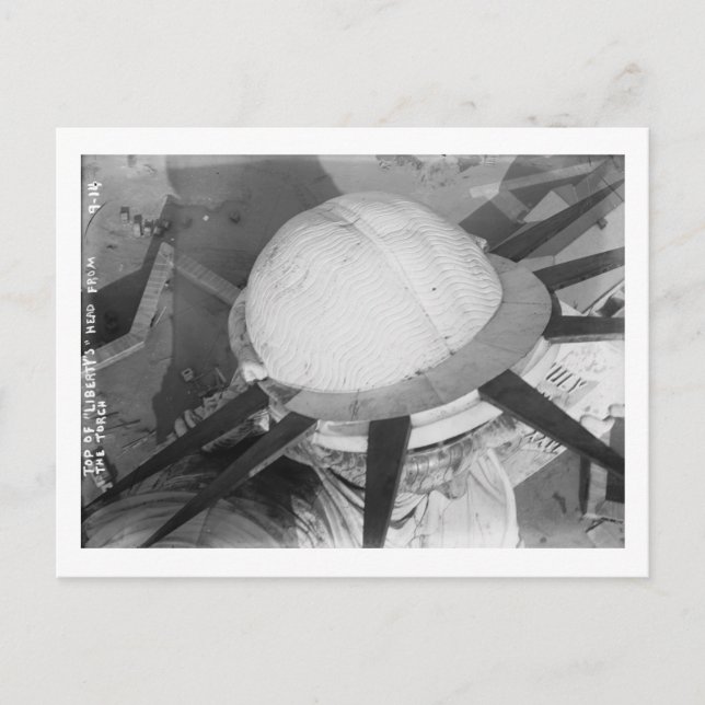 Carte Postale Statue de dessus de liberté de tête de cru de (Devant)