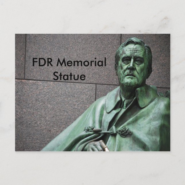 Carte Postale Statue de Franklin Roosevelt au Mémorial de la FDR (Devant)