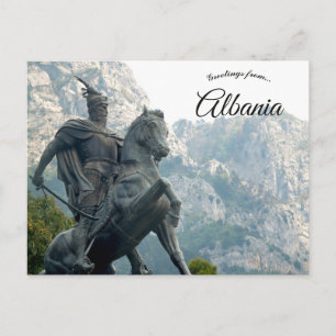Carte Postale Statue de George Kastrioti Skanderbeg en Albanie