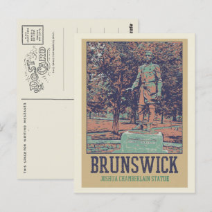 Carte Postale Statue de Joshua Chamberlain Brunswick Maine USA