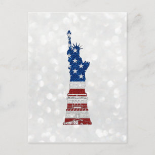 Carte Postale Statue De La Liberté 4 Juillet Parties scintillant