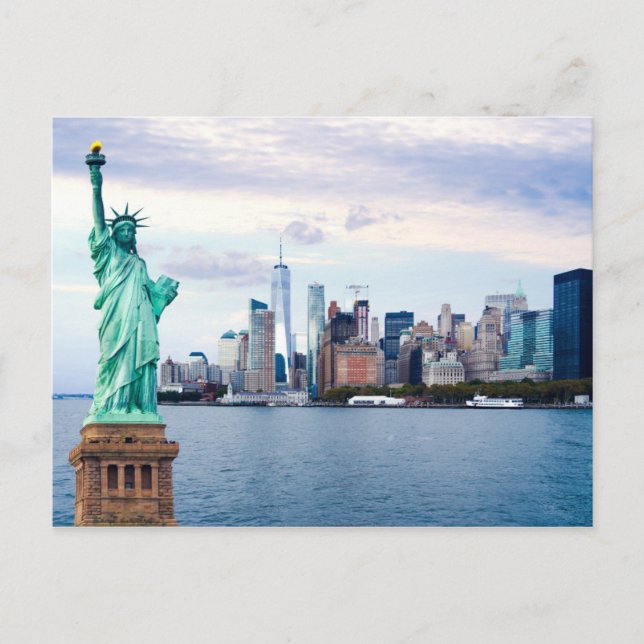 Carte Postale Statue de la Liberté avec le World Trade Center (Devant)