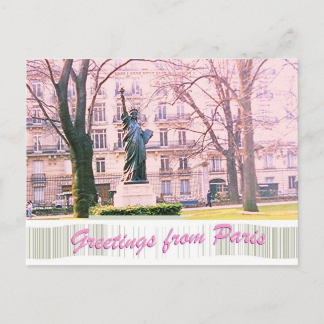 Carte Postale Statue de la Liberté de Paris (Devant)