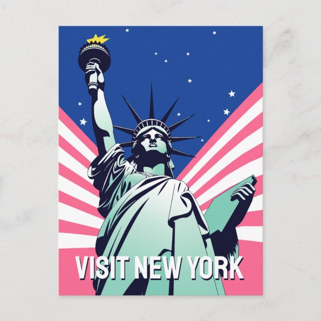 Carte Postale Statue de la Liberté des Etats-Unis - Visiter New  (Devant)