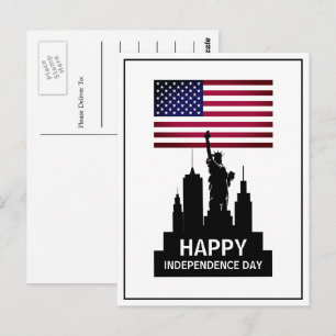 Carte Postale Statue de la Liberté, Fête de l'Indépendance