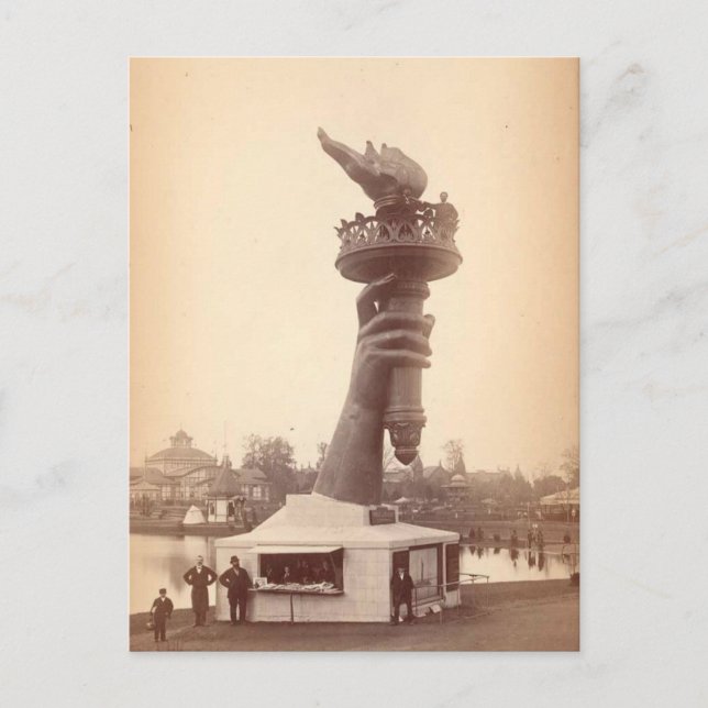 Carte Postale Statue de la Liberté main et torche large 1886 (Devant)