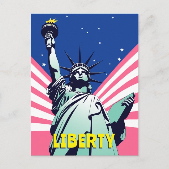 Carte Postale Statue de la Liberté New York Pop Art (Devant)