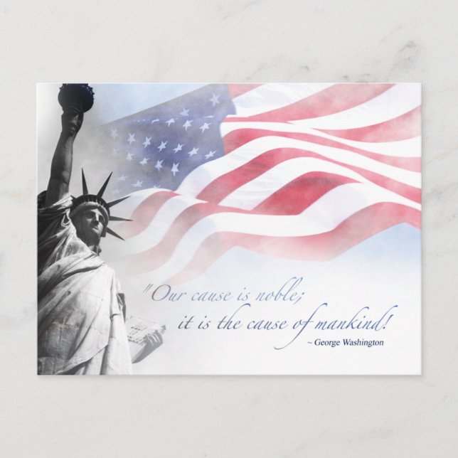 Carte Postale Statue de la Liberté patriotique USA Célèbre citat (Devant)
