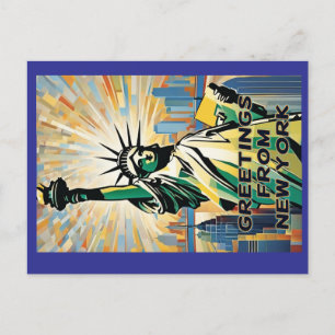 Carte Postale Statue de la Liberté salutation