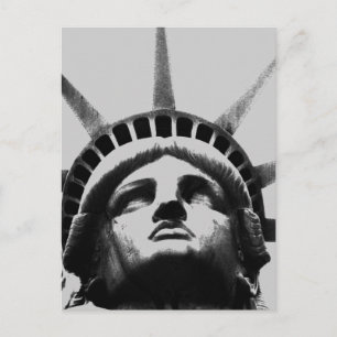 Carte postale Statue de Liberté en Gris noir et bl