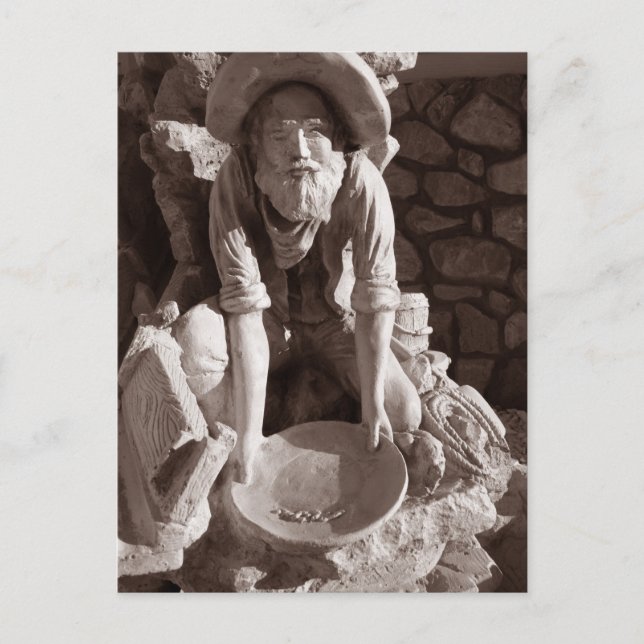 Carte Postale Statue de Miner, Ely, Autoroute 50 (Devant)