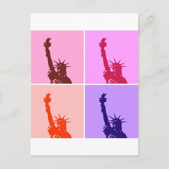 Carte Postale Statue de style pop art de la liberté (Devant)