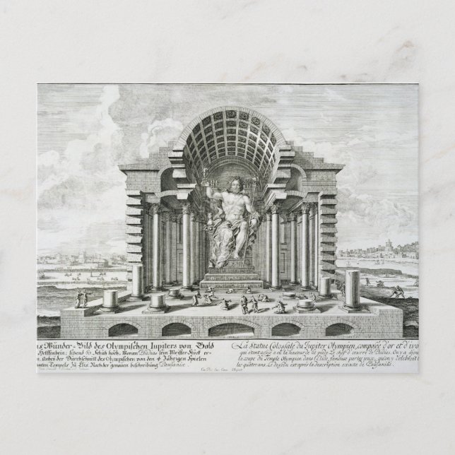 Carte Postale Statue de Zeus Olympien, réalisée par Phidias en o (Devant)
