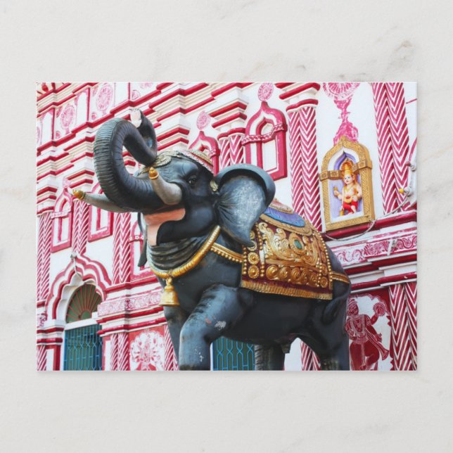 Carte Postale Statue d'éléphant devant le temple, Sirsi (Devant)