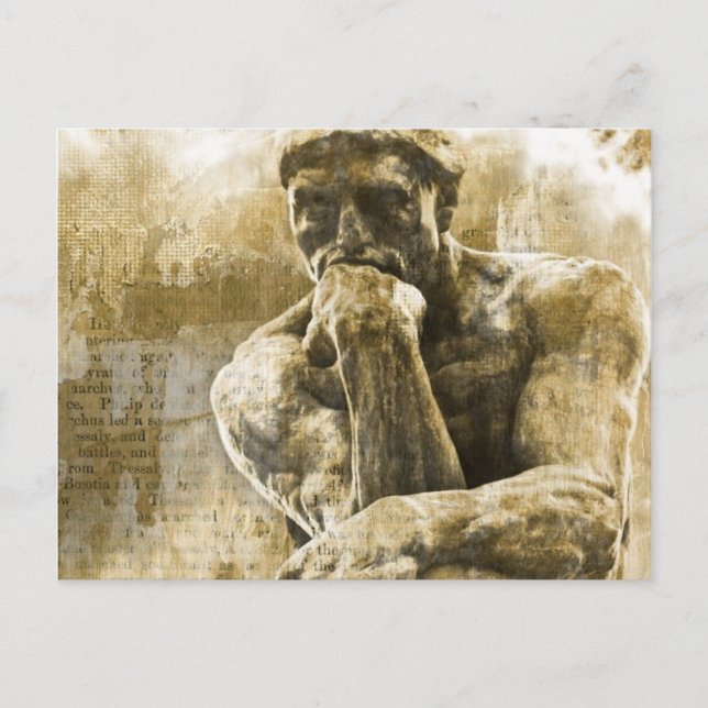Carte Postale Statue en bronze détenue Auguste Rodin l'penseur (Devant)