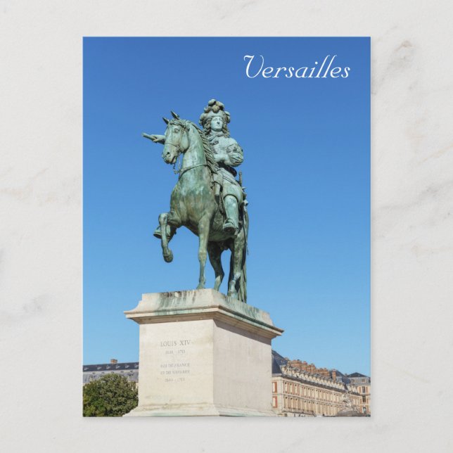 Carte Postale Statue équestre de Louis XIV à Versailles (Devant)